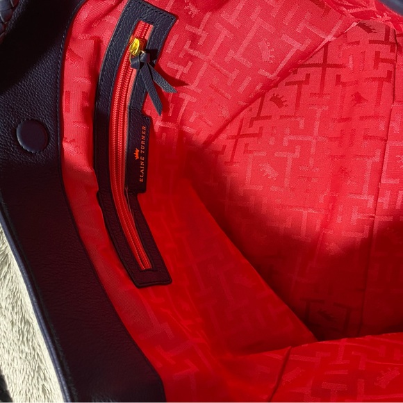 Elaine Turner Leather Hobo Shoulder Tote Bag - Picture 11 of 13